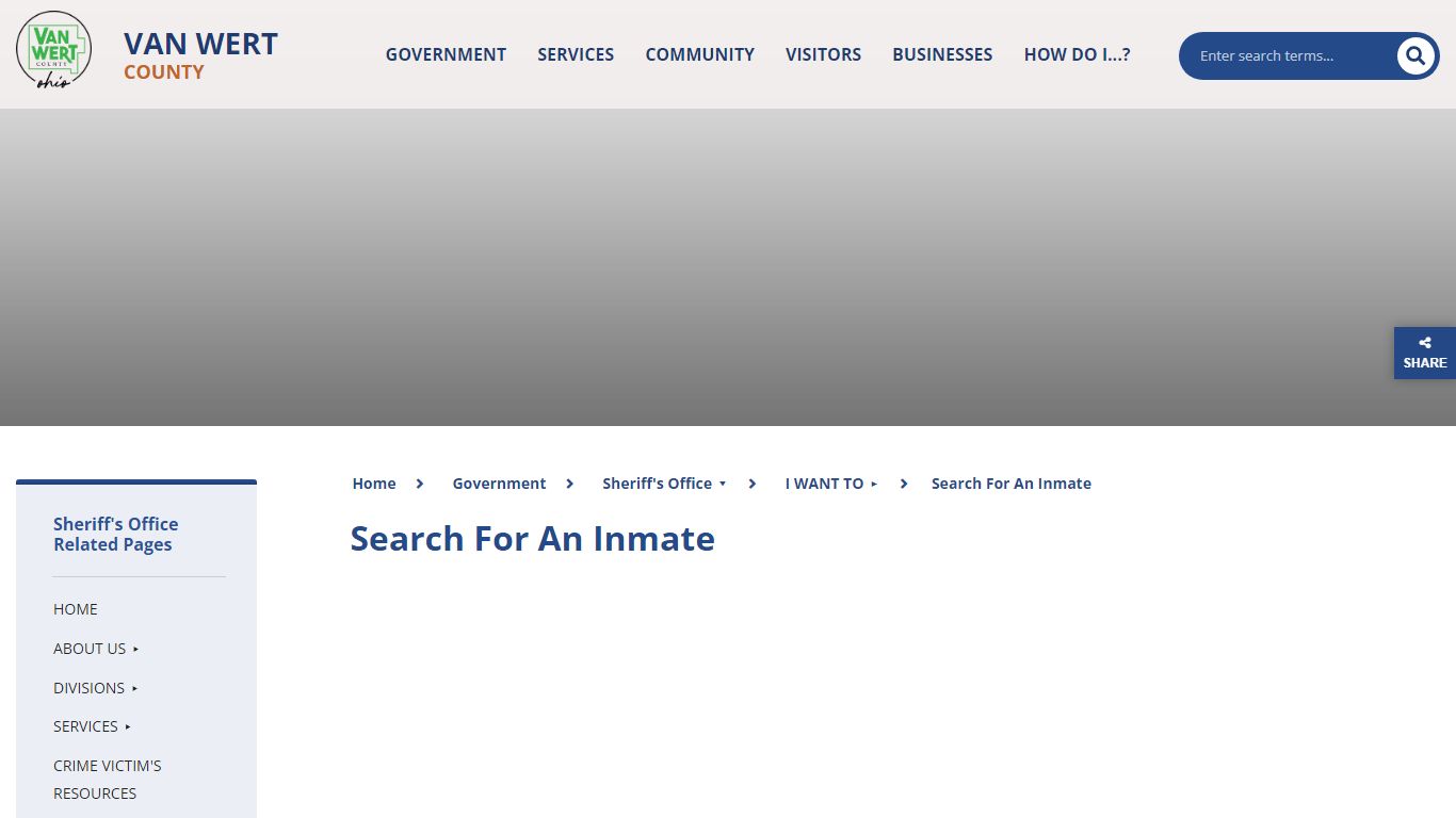 Search for an Inmate - Van Wert County, Ohio