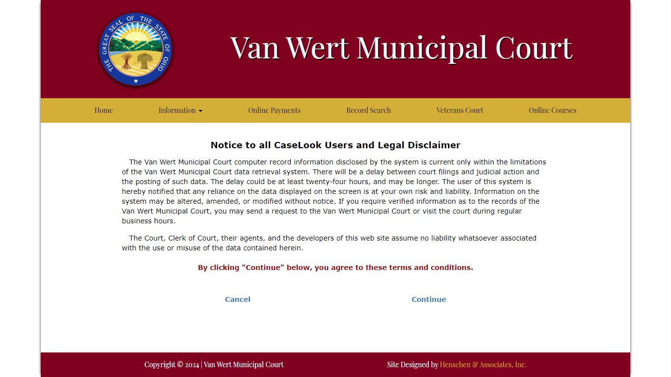 Van Wert Municipal Court - Record Search - vwmc.org