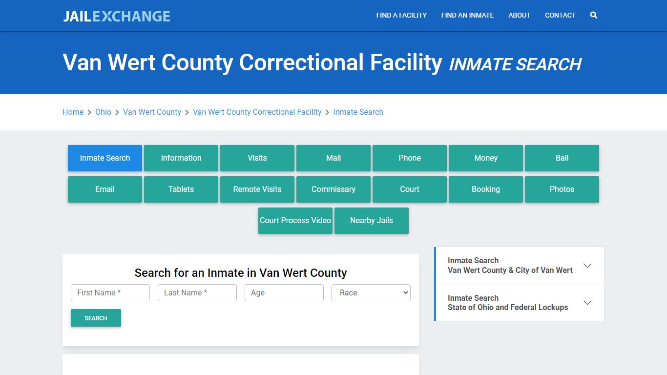 Van Wert County Correctional Facility Inmate Search - Jail Exchange